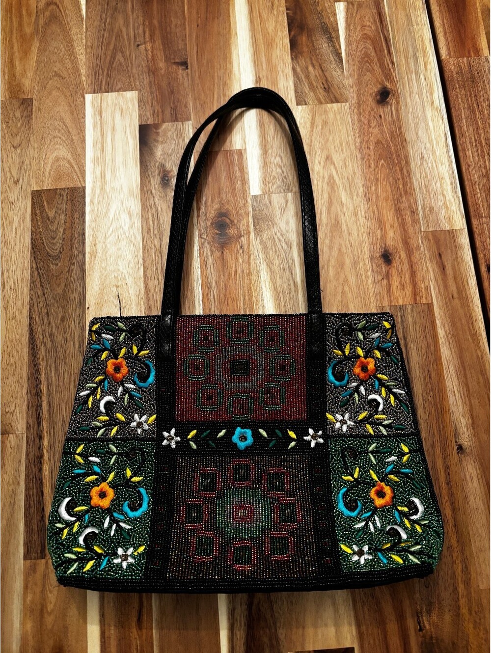 Cotton Productions Embroidered Beaded Tote Bag